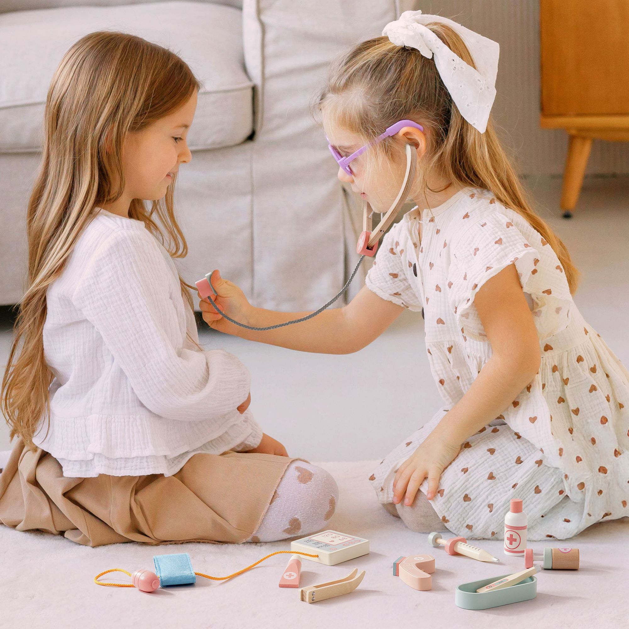 ROBUD Wooden Doctor's Activity Center Toy Set