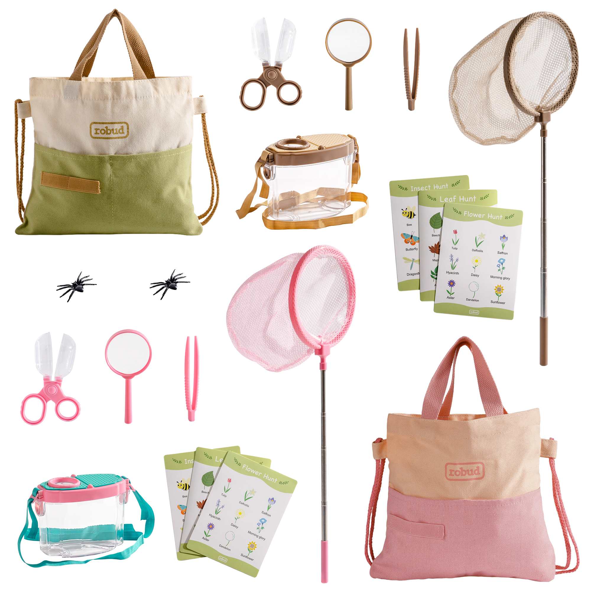ROBUD Dual Kids Outdoor Explorer Kit - Pink & Green