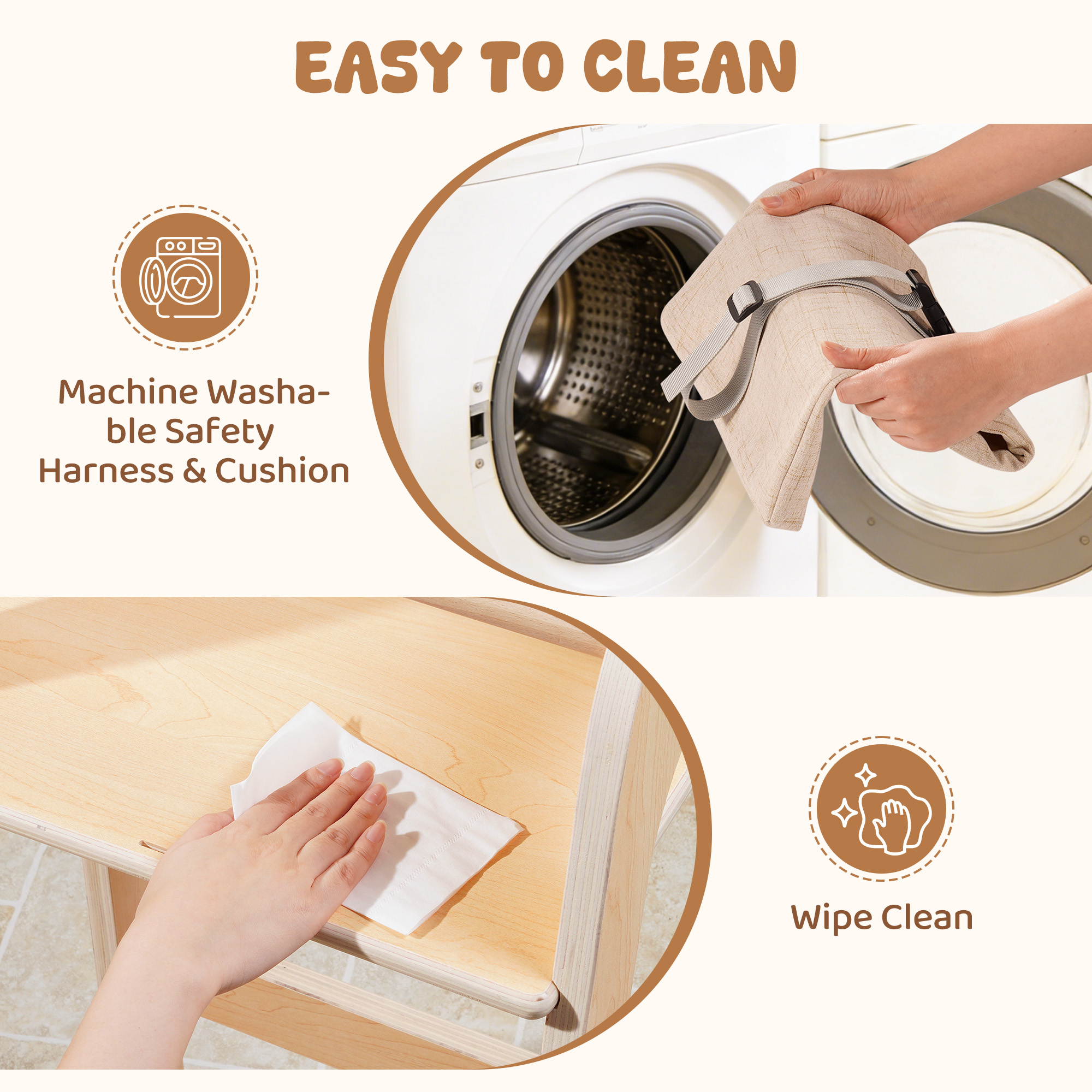 ROBUD Wooden Multifunctional High Chair