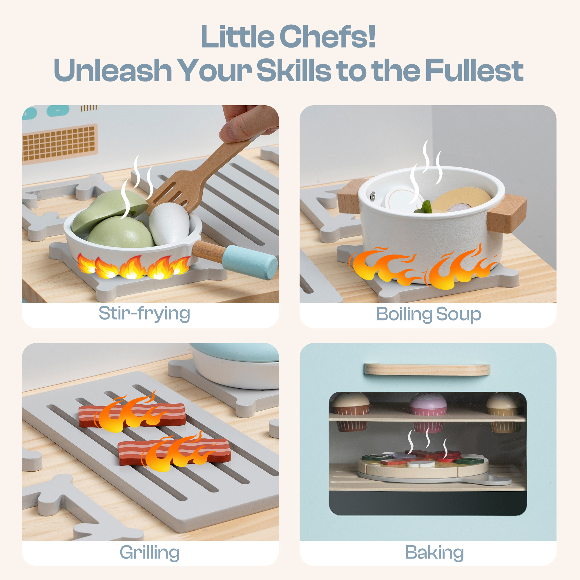  Robud Realistic Wooden Play Oven