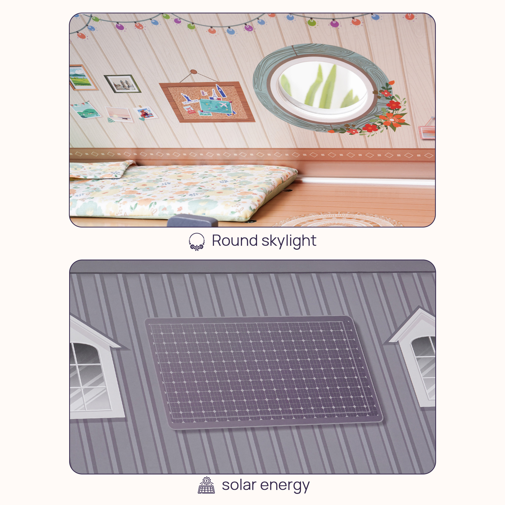 ROBUD Wooden Realistic Camper Van Dollhouse