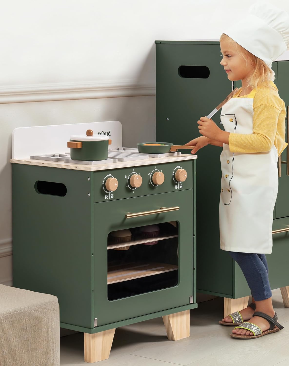 ROBUD Wooden Kids Kitchen Playset Series -  Vintage Green