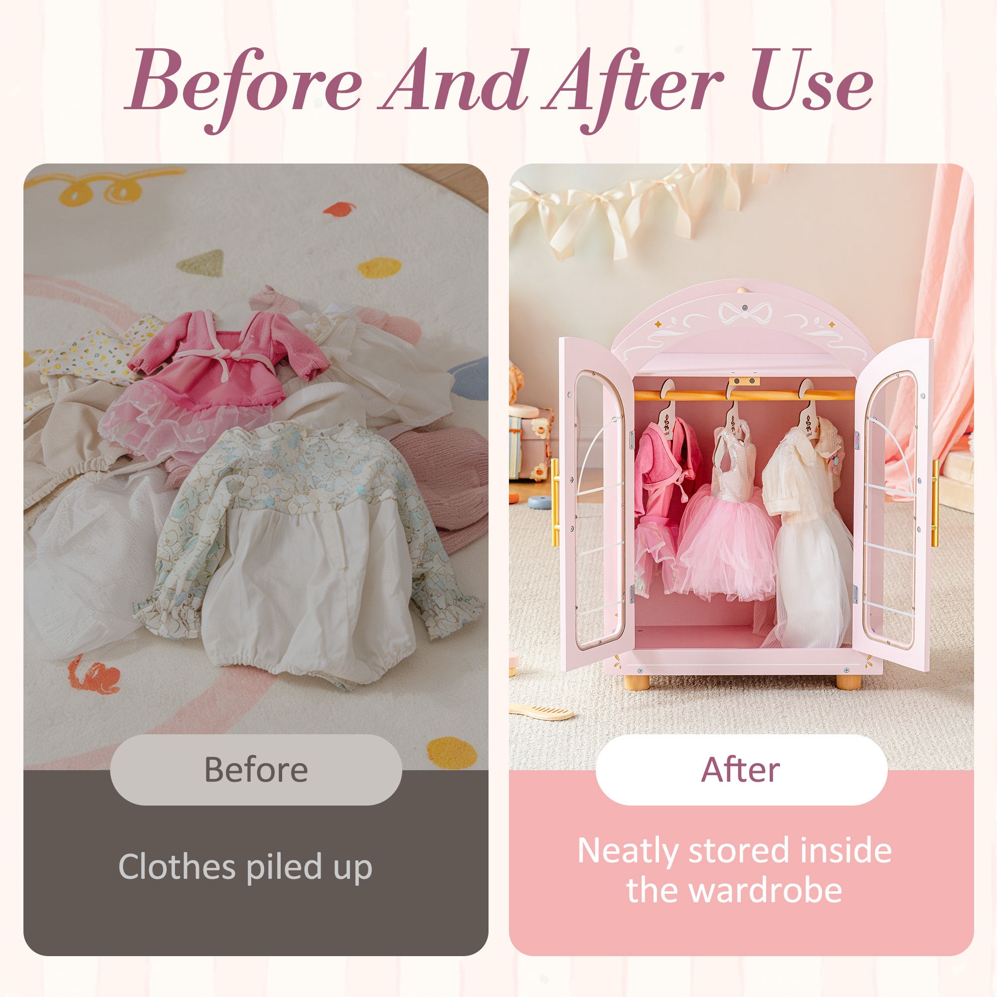 ROBUD Wooden Doll Furniture - Wardrobe