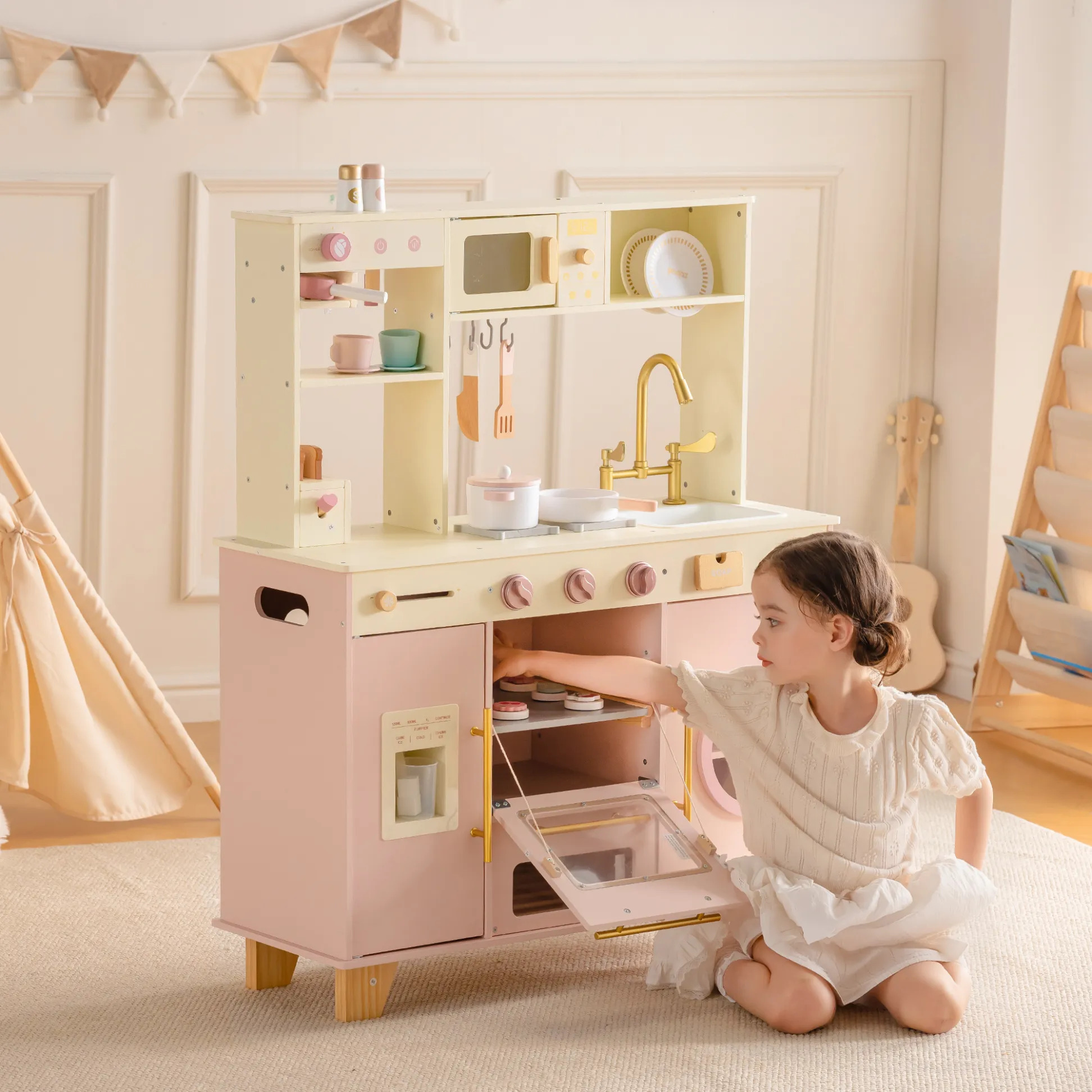 Best Pink Wooden Play Kitchen