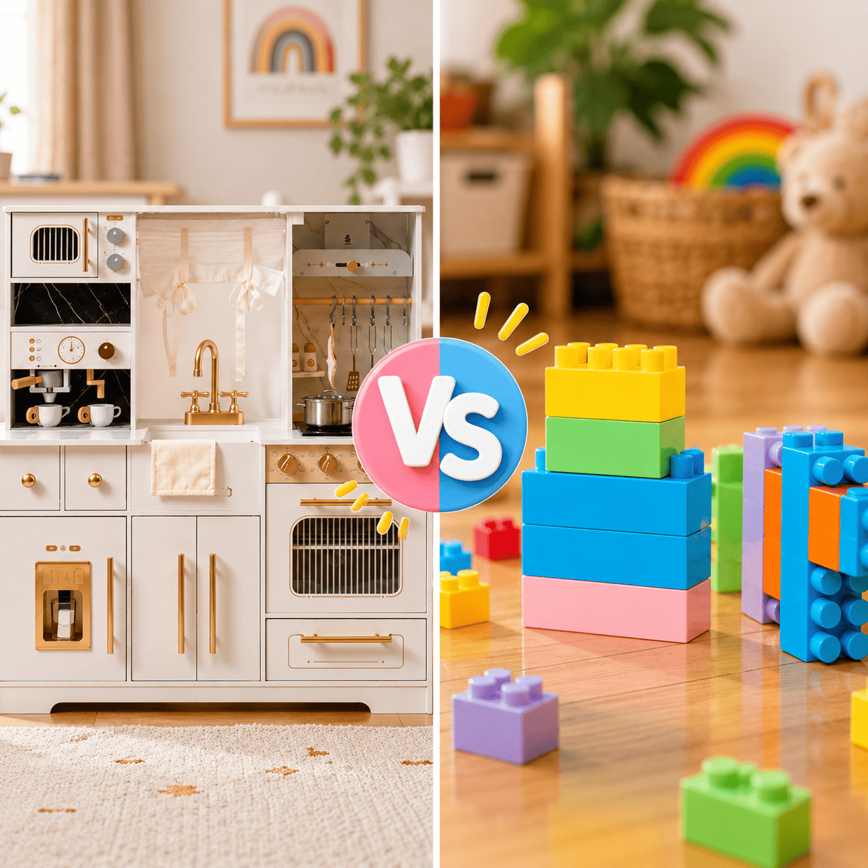 Play Kitchen vs Building Blocks