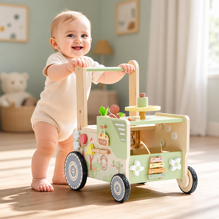 Wooden Baby Walkers with Busy Boards