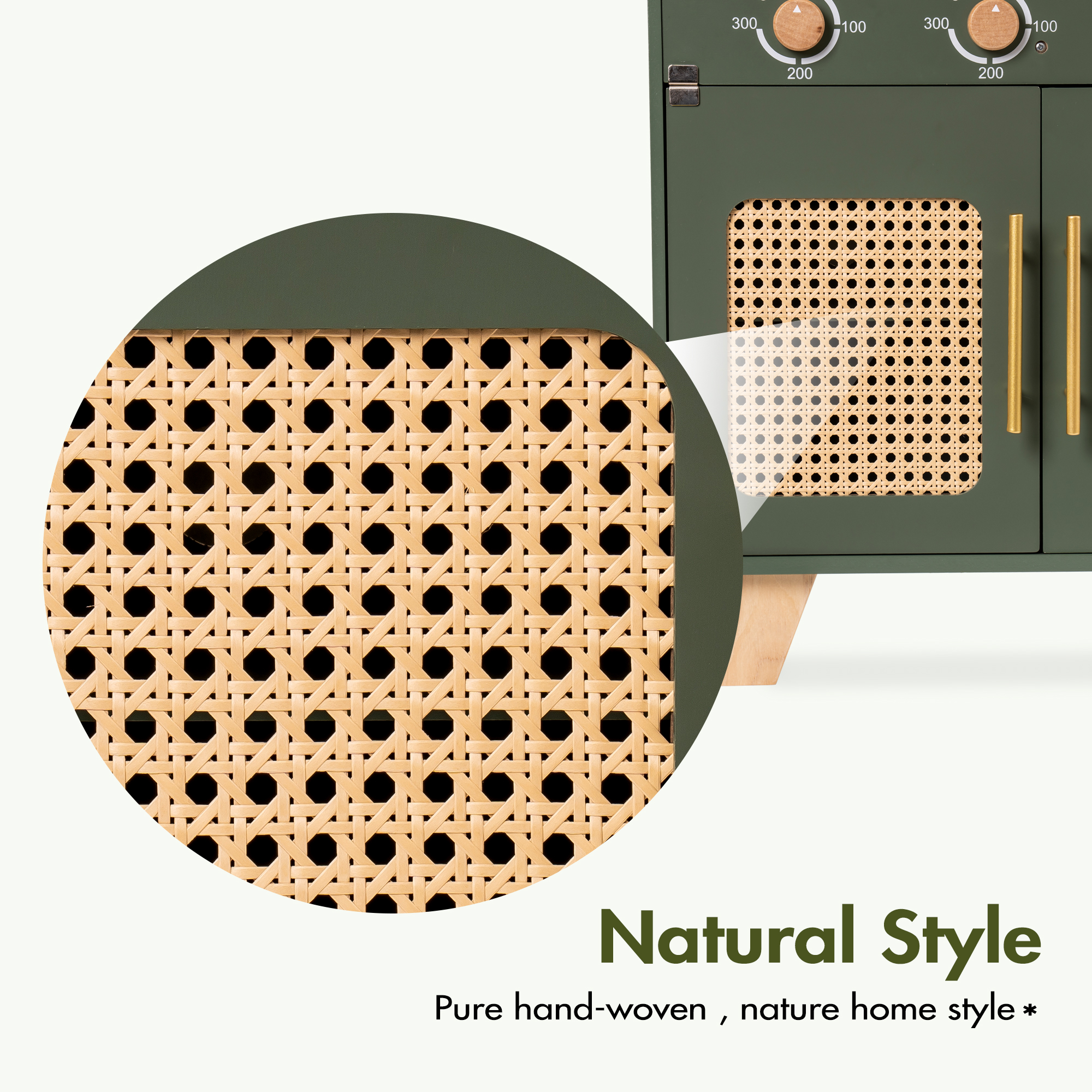 ROBUD Wooden Kids Play Kitchen Set - Vintage Green