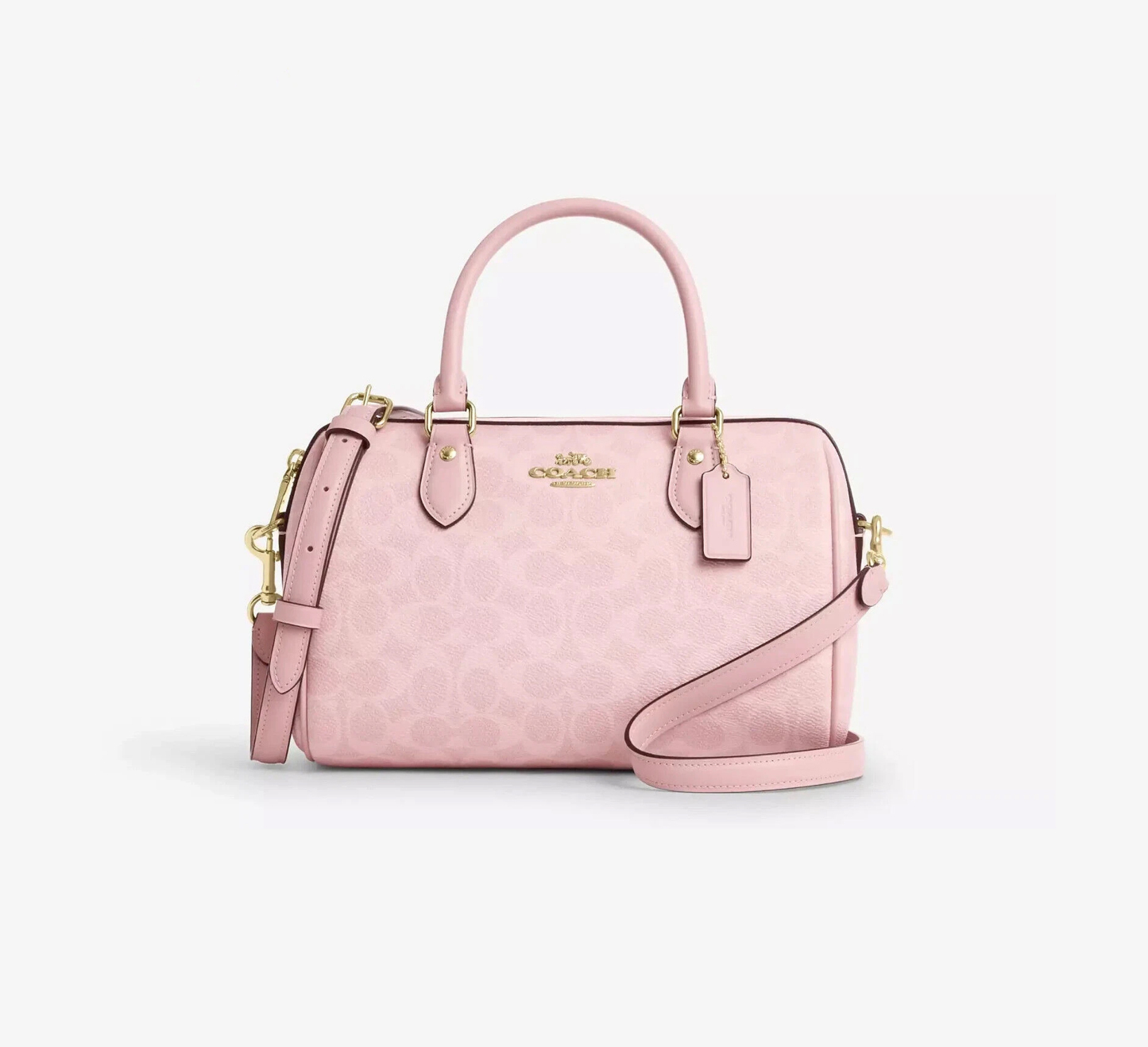 Rowan Satchel Bag Signature Canvas CV961 Powder Pink 2way Crossbody Ba