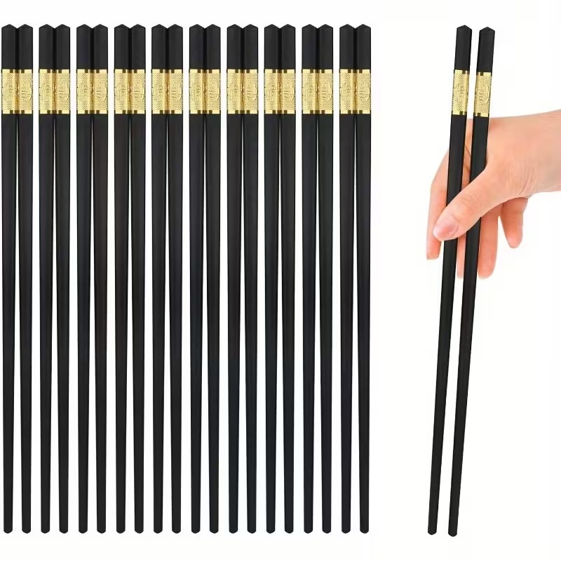 30 чифта неплъзгащи се фибростъклени клечки за хранене, подаръчен комплект клечки за многократна употреба