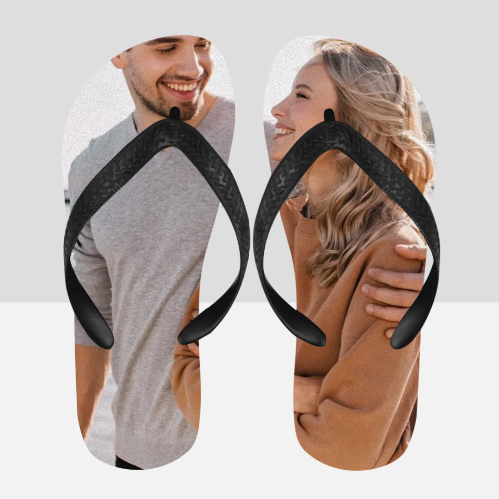 Custom Printed Flip Flops Personalized Summer Beach Sandals with Your Photo or Design