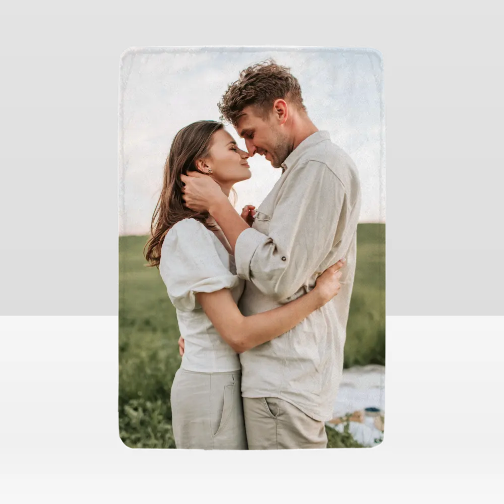 Custom Soft Flannel Blanket Personalized Photo Blanket with Name for Family Gifts