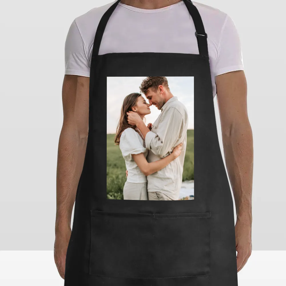 Custom Men’s Waterproof Heat Transfer Apron – Personalized Cooking Apron with Your Own Design