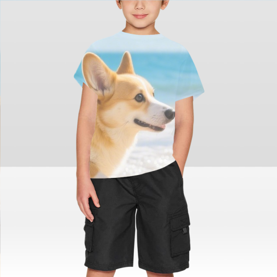 Custom Boys’ All-Over Print Short Sleeve T-Shirt – Personalized Kids’ Tee with Your Design