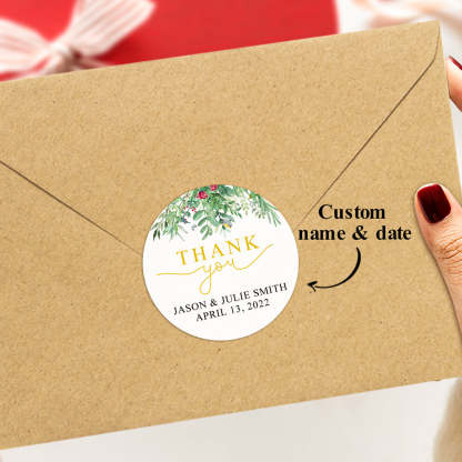Personalized Thank You Stickers Round Wedding Birthday Favor labels for Gifts