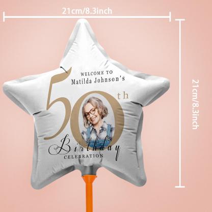 Custom 50th Birthday Balloons with Photo for Birthday Party Decoration