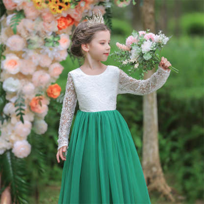 Flower Girl Dress Boho Flower Girl Toddler Junior Bridesmaid Fall Flower Girl Tulle Flower Girl Long Sleeve Flower Girl Dress