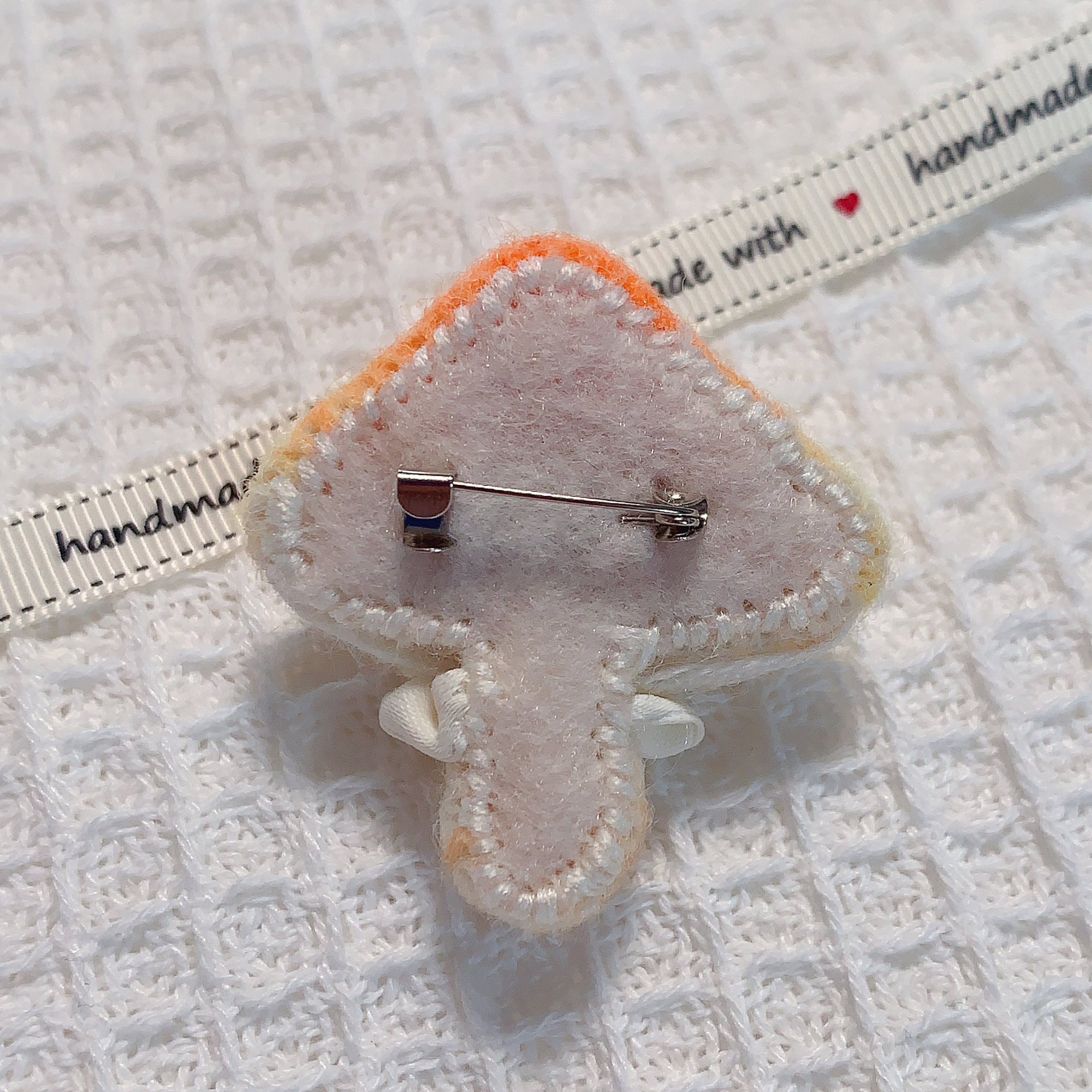 Whimsical Handmade Felt Mushroom Brooch - Unique Nature-inspired Accessory