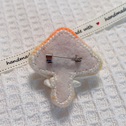 Whimsical Handmade Felt Mushroom Brooch - Unique Nature-inspired Accessory