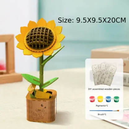DIY Wooden Flower Puzzle 3D Puzzle Mother's Day Gifts for Mum