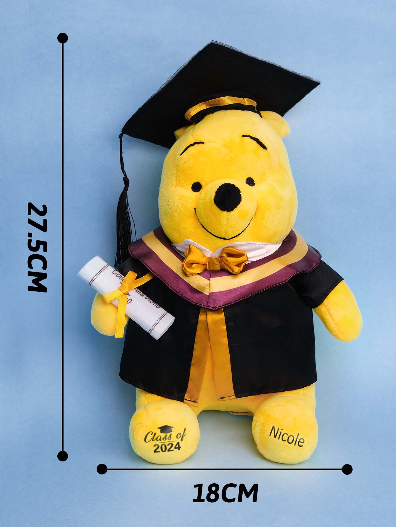 Celebrate Your Graduation with a Personalized Bear Toy - Engraved with Your Name and Graduation Date