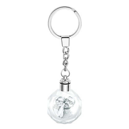 Personalized Photo Octagon Crystal Keychain Couples Gifts