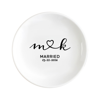 Personalized Engagement Ring Dish Custom Wedding Ring Dish Ceramic Jewelry Dish Ring Holder Bridesmaid Gift