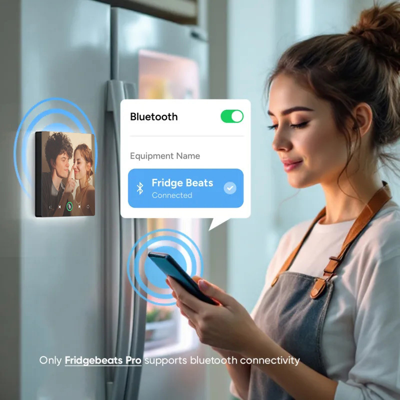 FridgeBeats Frameless Custom Music Fridge Magnet New 4.0 Upgrade Custom Music And Photo Fridge Magnet Supports Bluetooth Connectivity