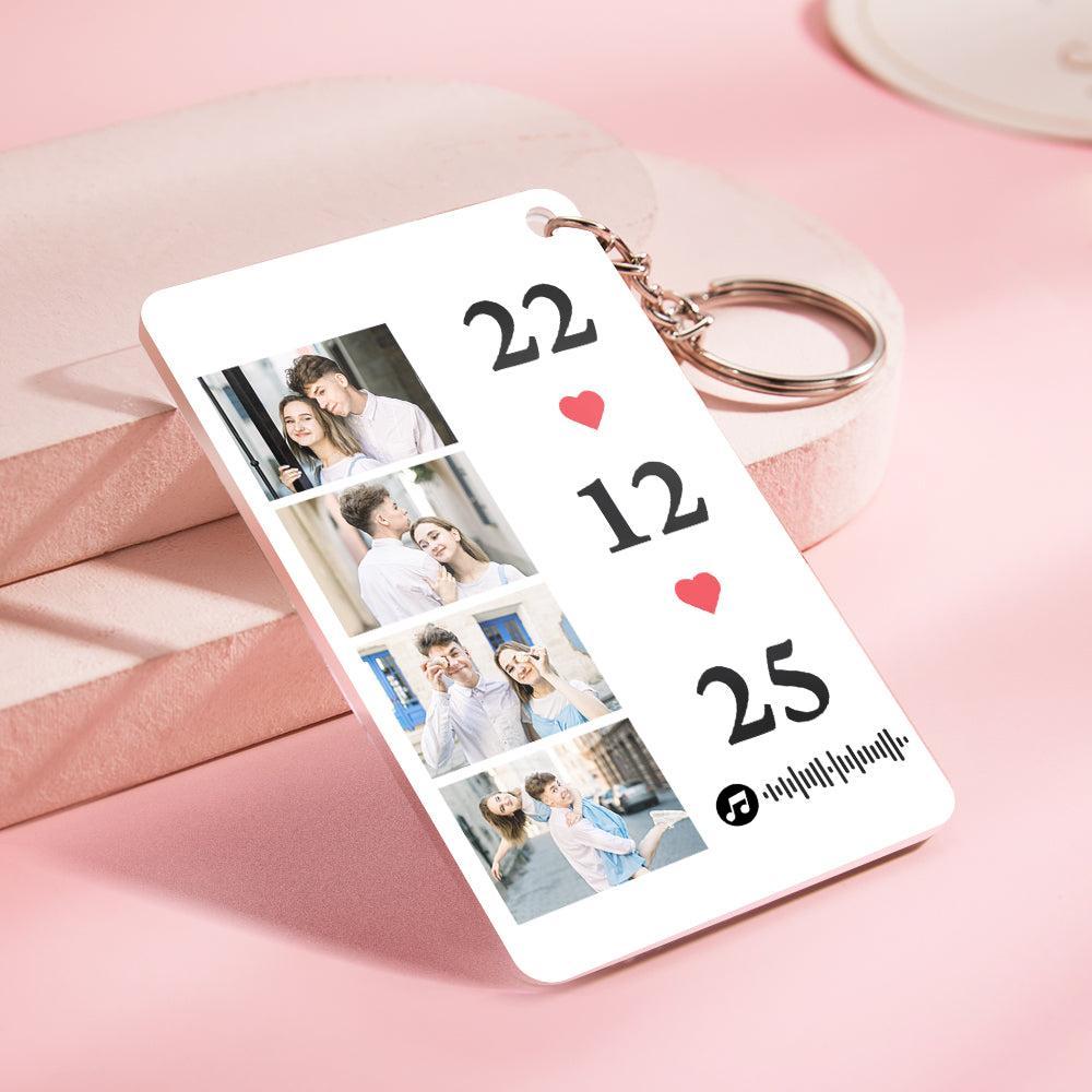 Scannable Music Photo Plaque Custom Keychain Personalized Night Light Gift For Her