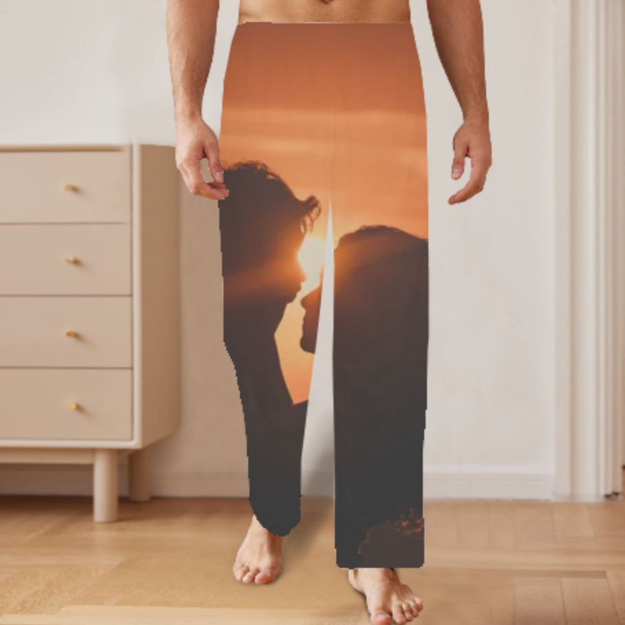 Custom Design Men’s Lounge Pants with Pockets – Personalized Pajama or Loungewear Pants