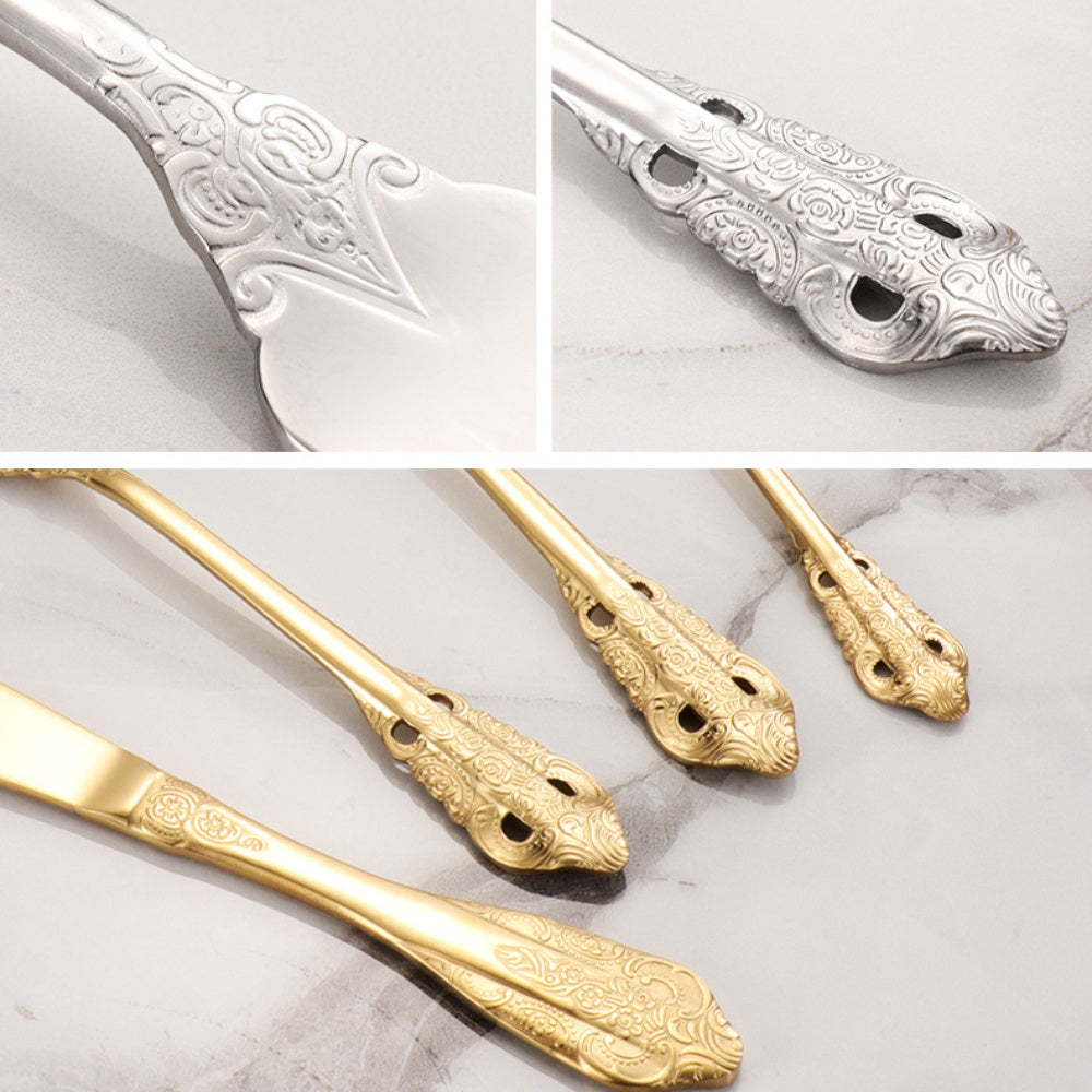 Wedding Stainless Steel Knives and Forks Vintage Embossed Cutlery Gift for Wedding