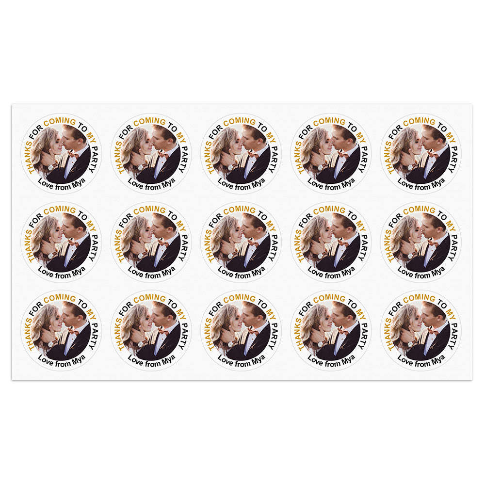 Personalized Thank You Stickers Round Wedding Birthday Favor labels for Gifts
