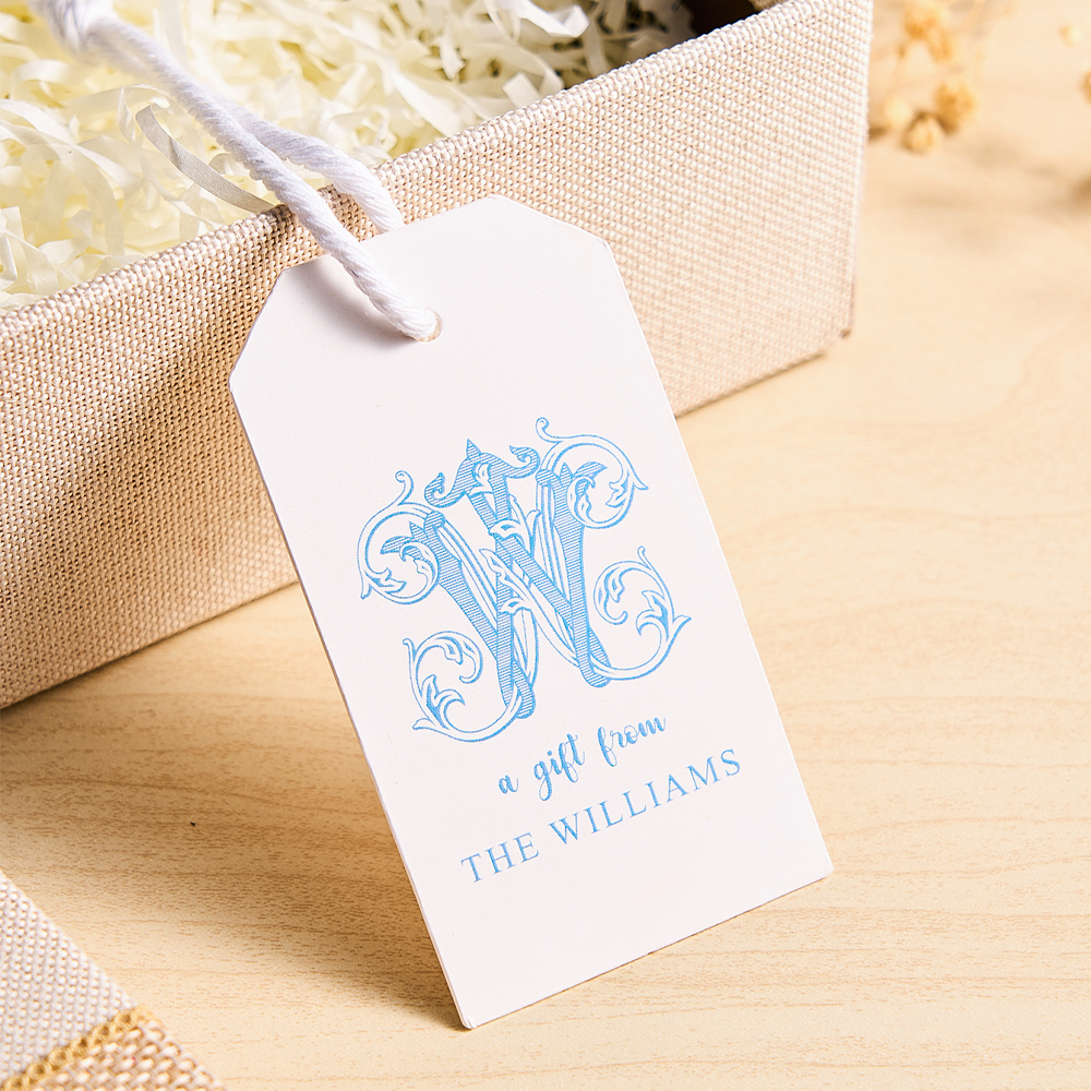 Personalized Monogram Gift Tags with Strings for Wedding Gifts