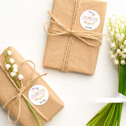 Personalized Thank You Stickers Round Wedding Birthday Favor labels for Gifts