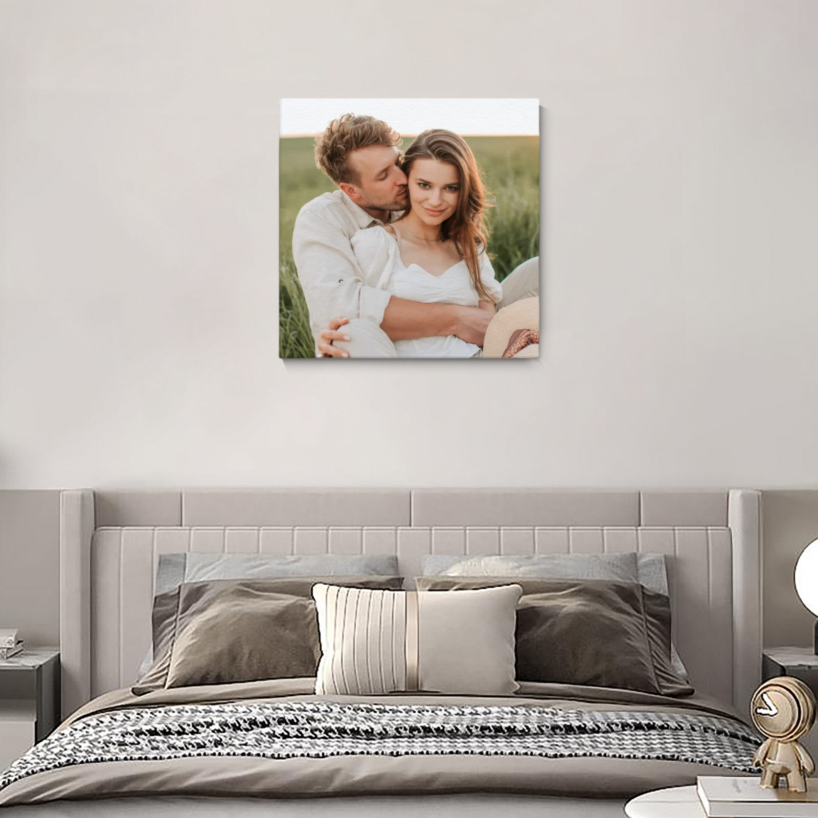 Custom Square Canvas Oil Painting Wall Art – Personalized Photo Print on Canvas for Home Decor