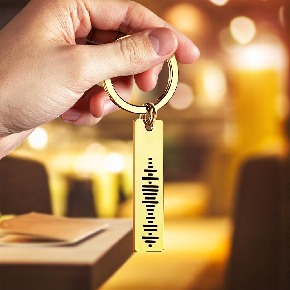 Custom Engraved Music Code Song 3D Bar Keychain with Text