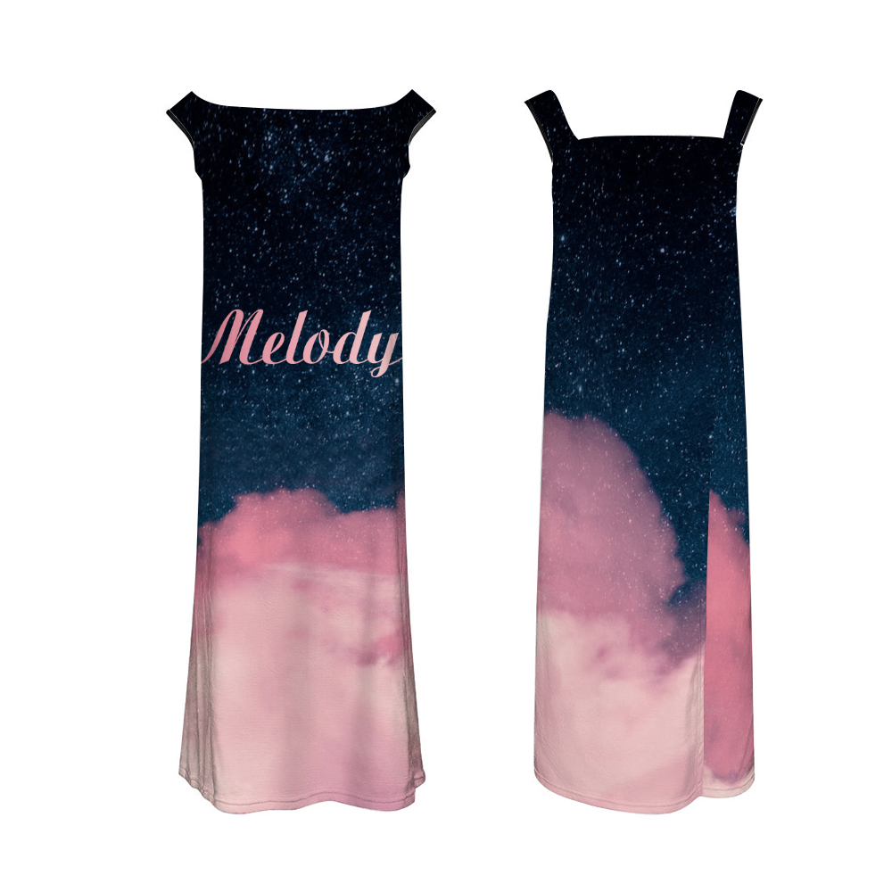 Custom Name Wrap Towel Dress Pink Clouds Bathrobe Bath Towel