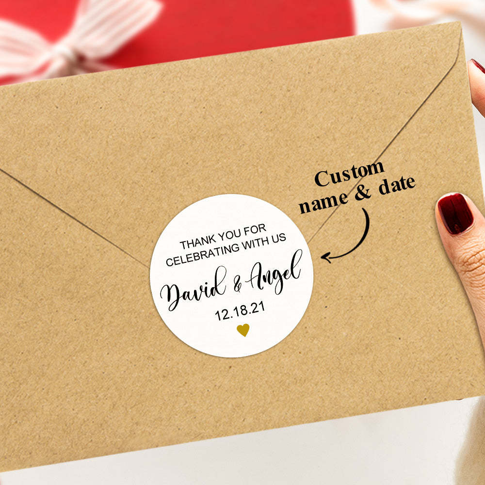 Personalized Thank You Stickers Round Wedding Birthday Favor labels for Gifts