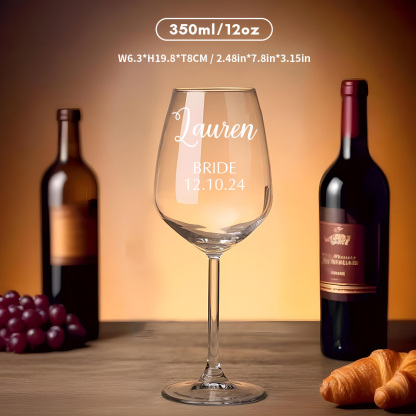 Personalized Name Red Wine Glass Bridal Party Gifts