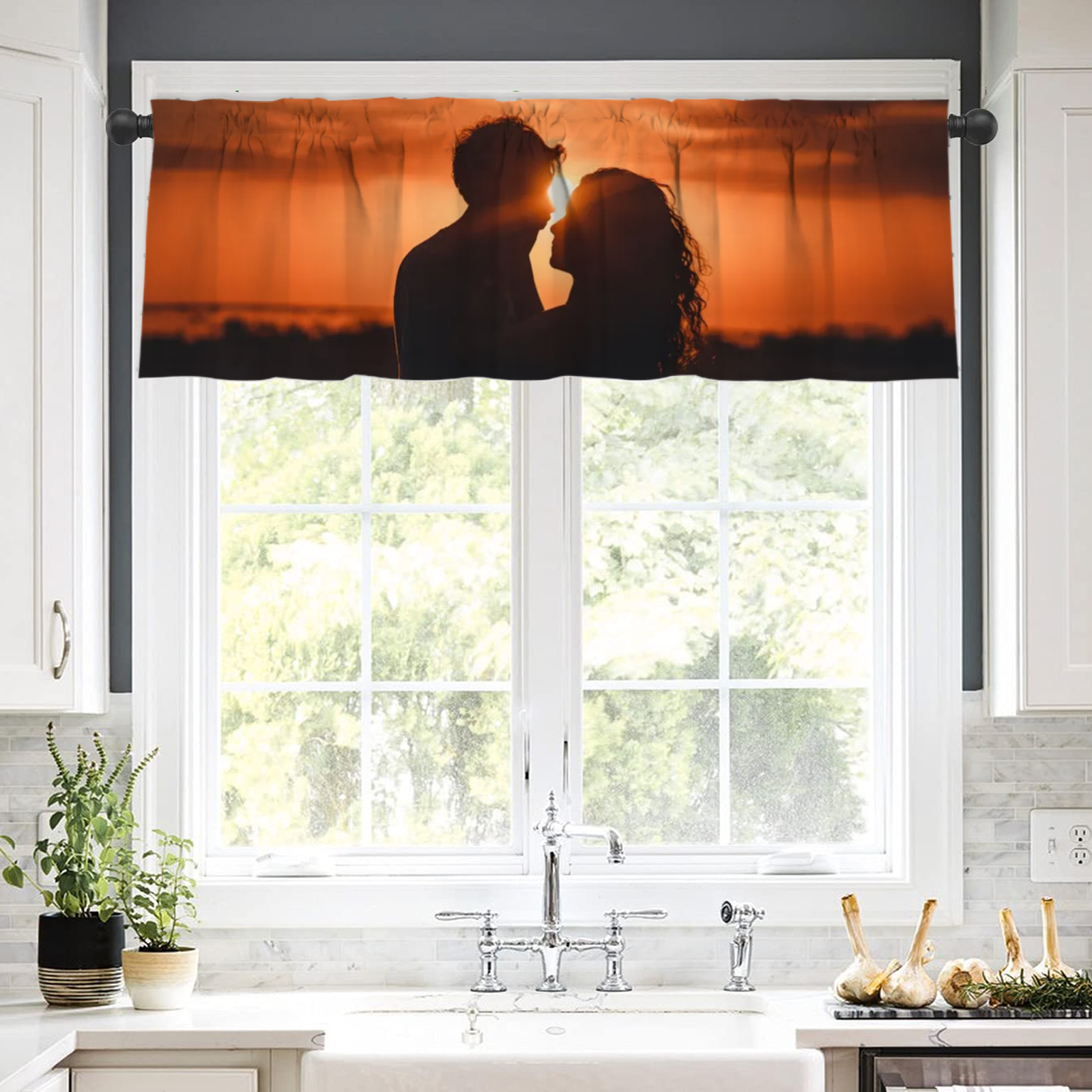 Custom Short Window Curtain with Your Photo or Text Design