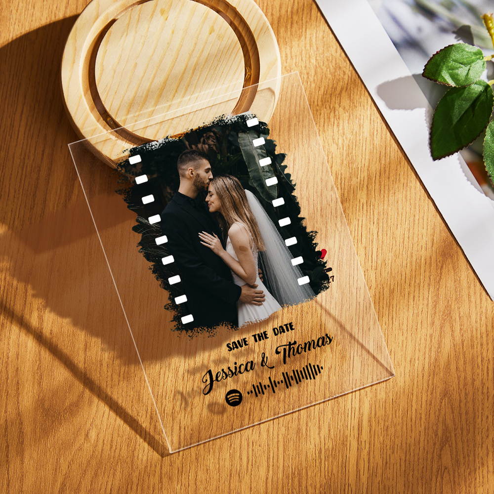 Custom Photo Music Plaque Personalized Glass Keychain Gift Foe Lover