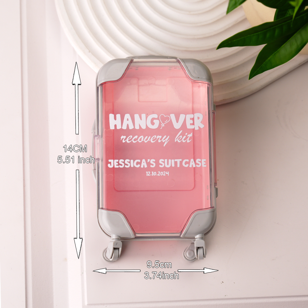 Personalized Suitcase Design Hangover Recovery Kit with Name for Bachelorette Party Bridal Shower