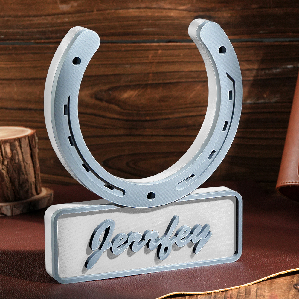 Personalized 3D Horseshoe-shaped Stable Door Name Plate Gift for Horse Lovers Farmers