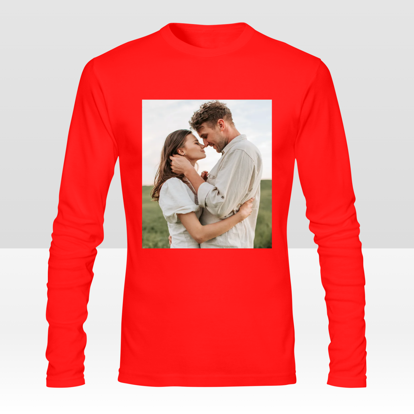 Custom Double-Sided Men's Long Sleeve T-Shirt Personalized All-Over Print Tee with Your Design