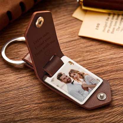 Custom Leather Keychain Personalized Engrave Keychain Anniversary Gift For Couple Birthday Gift