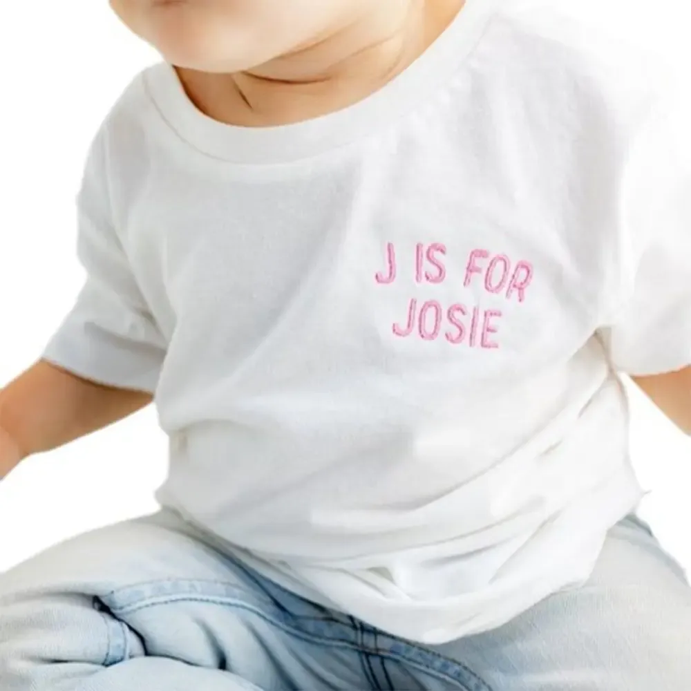 Personalized T-Shirt with Embroidered Name Gift for Kids