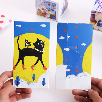 Custom Photo Surprise Box Personalized Text Surprise Explosion Bounce Box - Black Cat in Red Shoes