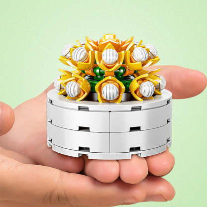 Potted Succulent Building Blocks Botanical Flower Building Bricks