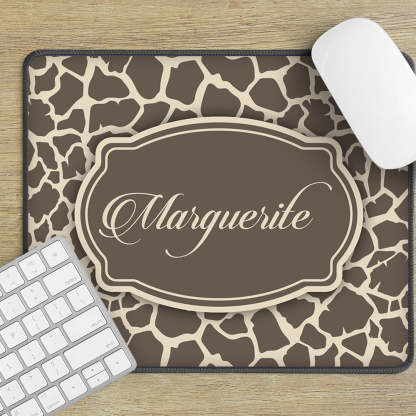 Customised Name Desk Mouse Mat Leopard Print Mouse Pads For Office
