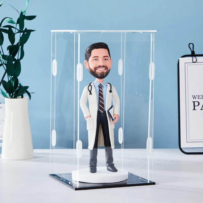 Dustproof Clear Acrylic Display Case Display Box – Protective Box for Bobbleheads Collectibles