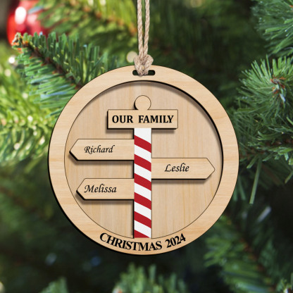 Personalized Christmas Family Ornament Custom Family Member Names Gift for Christmas